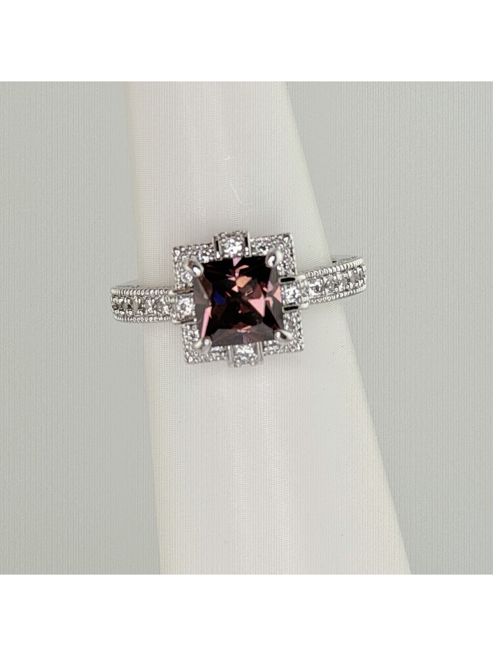 Bomb Party Ring Size 7 Rhodolite on Rhodium  RBP2360 RETRO